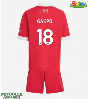 Liverpool Cody Gakpo #18 Hemmaställ Barn 2025-26 Kortärmad (+ Korta byxor)